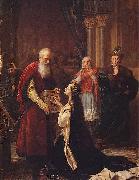 Jozef Simmler Queen Jadwiga's Oath. USA oil painting artist